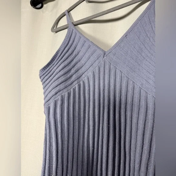 Indikah by Angel Biba Rani Ribbed Midi Dress in Sparkly Blue Size Medium - Picture 8 of 13